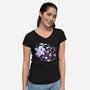 Angel Devil Kittens-Womens-V-Neck-Tee-Vallina84