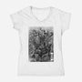 Alien Warlord Sumi-E-Womens-V-Neck-Tee-Astrobot Invention