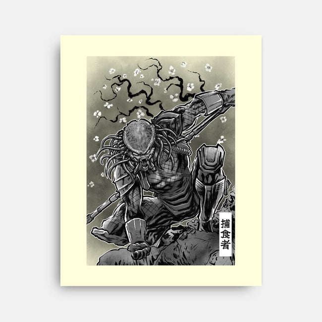 Alien Warlord Sumi-E-None-Stretched-Canvas-Astrobot Invention