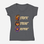 Halloween Trick Treat Repeat-Womens-V-Neck-Tee-Studio Mootant