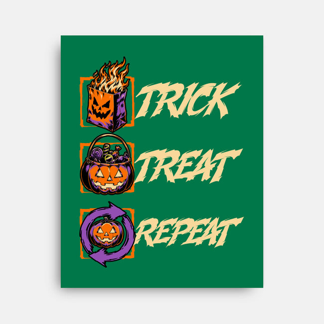 Halloween Trick Treat Repeat-None-Stretched-Canvas-Studio Mootant