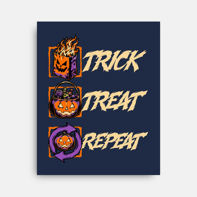 Halloween Trick Treat Repeat-None-Stretched-Canvas-Studio Mootant