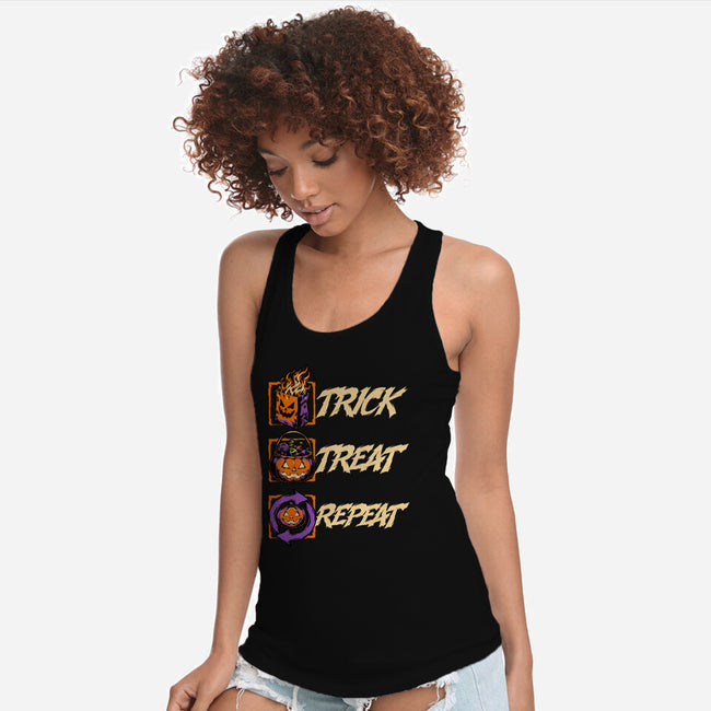 Halloween Trick Treat Repeat-Womens-Racerback-Tank-Studio Mootant
