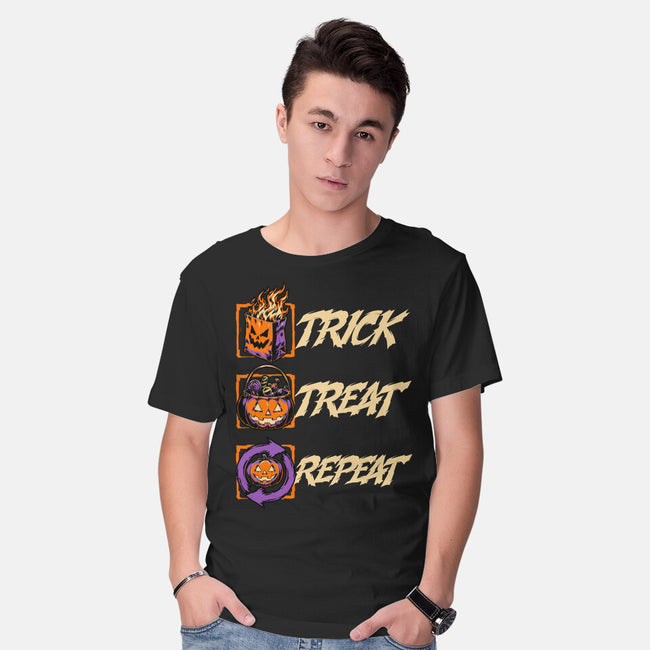 Halloween Trick Treat Repeat-Mens-Basic-Tee-Studio Mootant