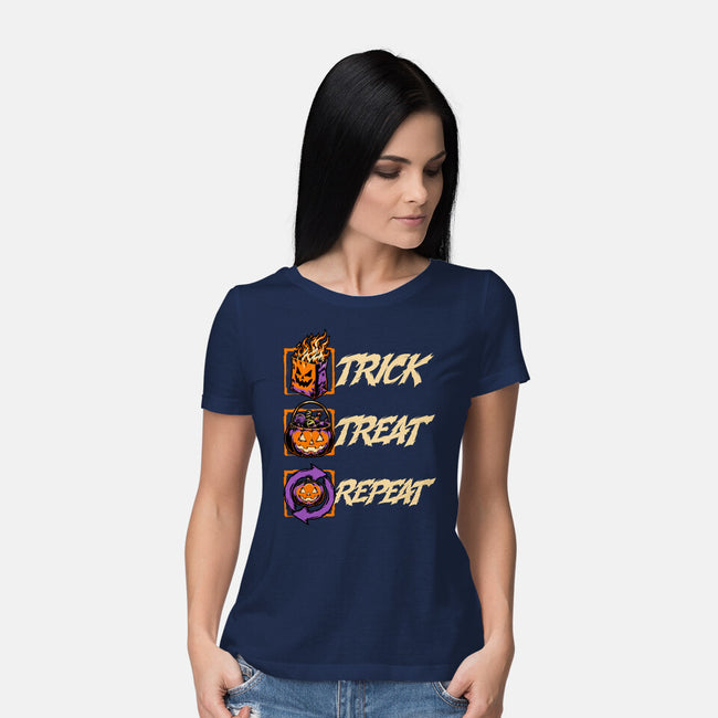Halloween Trick Treat Repeat-Womens-Basic-Tee-Studio Mootant