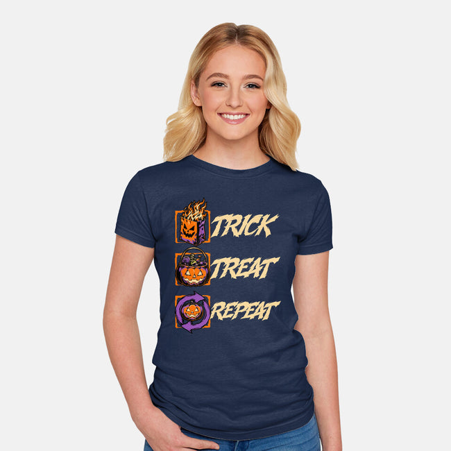 Halloween Trick Treat Repeat-Womens-Fitted-Tee-Studio Mootant