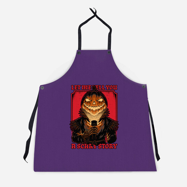 Halloween Pumpkin Scary Stories-Unisex-Kitchen-Apron-Studio Mootant