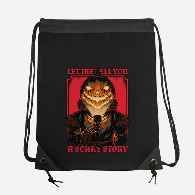 Halloween Pumpkin Scary Stories-None-Drawstring-Bag-Studio Mootant