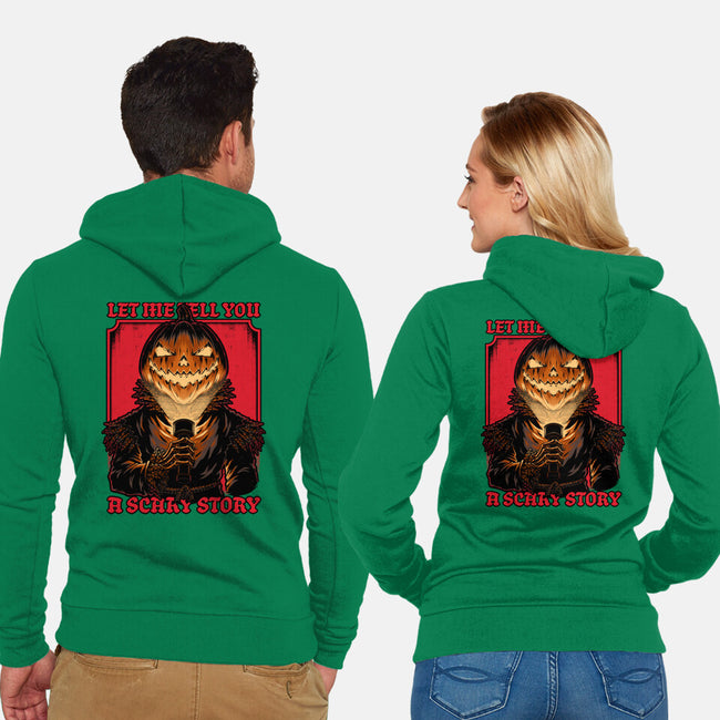 Halloween Pumpkin Scary Stories-Unisex-Zip-Up-Sweatshirt-Studio Mootant