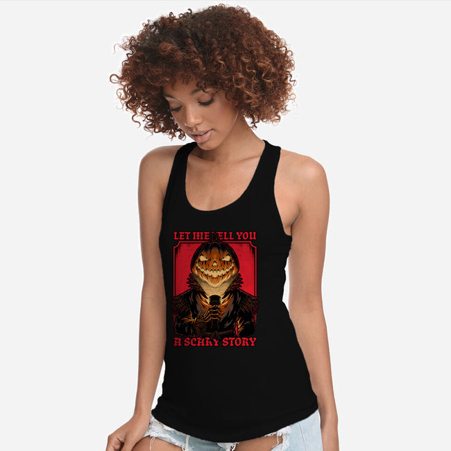Halloween Pumpkin Scary Stories-Womens-Racerback-Tank-Studio Mootant