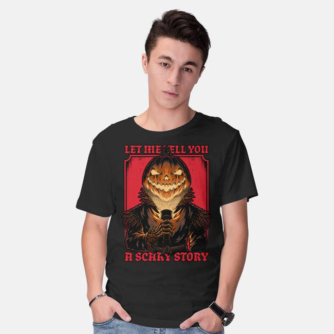 Halloween Pumpkin Scary Stories-Mens-Basic-Tee-Studio Mootant