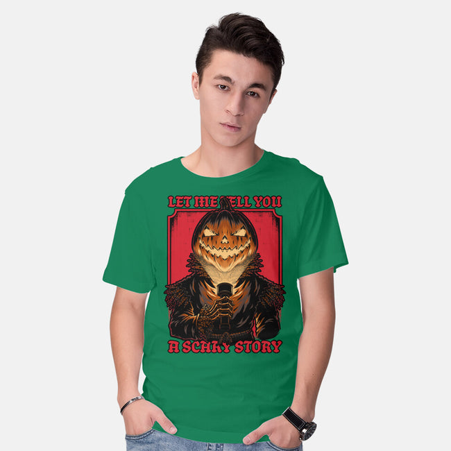 Halloween Pumpkin Scary Stories-Mens-Basic-Tee-Studio Mootant