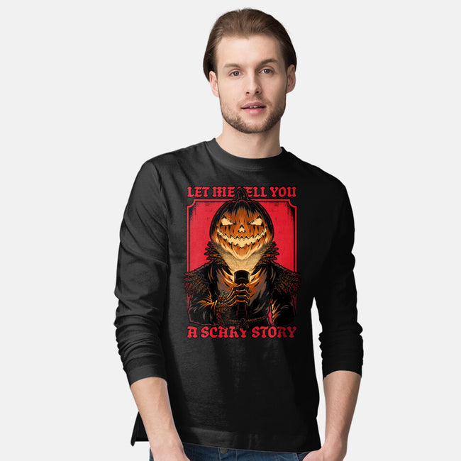 Halloween Pumpkin Scary Stories-Mens-Long Sleeved-Tee-Studio Mootant