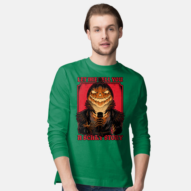 Halloween Pumpkin Scary Stories-Mens-Long Sleeved-Tee-Studio Mootant