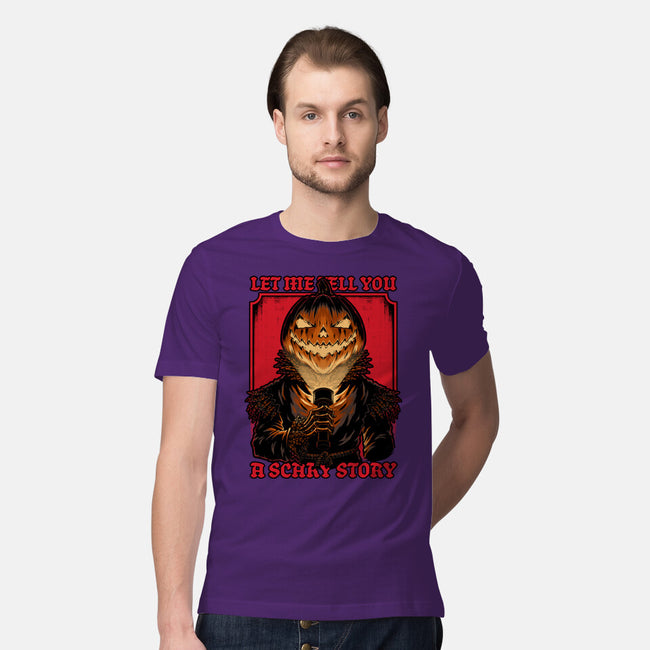 Halloween Pumpkin Scary Stories-Mens-Premium-Tee-Studio Mootant
