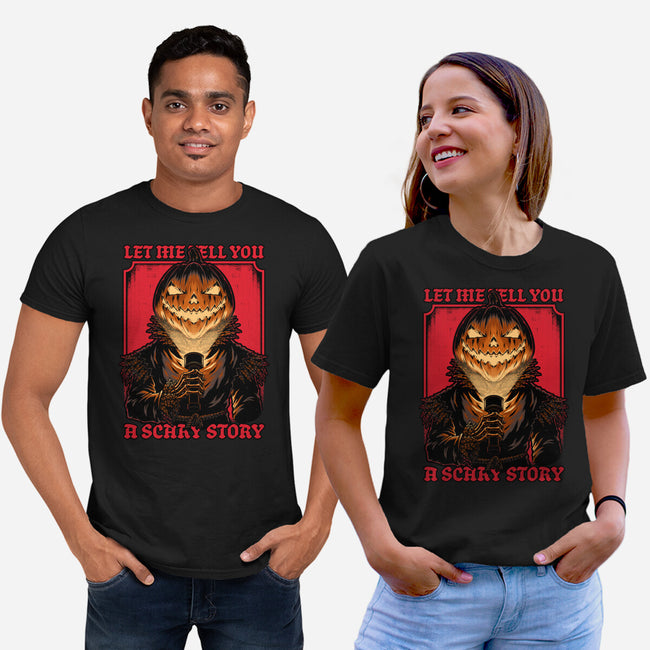 Halloween Pumpkin Scary Stories-Unisex-Basic-Tee-Studio Mootant