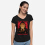Halloween Pumpkin Scary Stories-Womens-V-Neck-Tee-Studio Mootant
