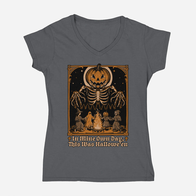 Halloween Medieval Dance-Womens-V-Neck-Tee-Studio Mootant