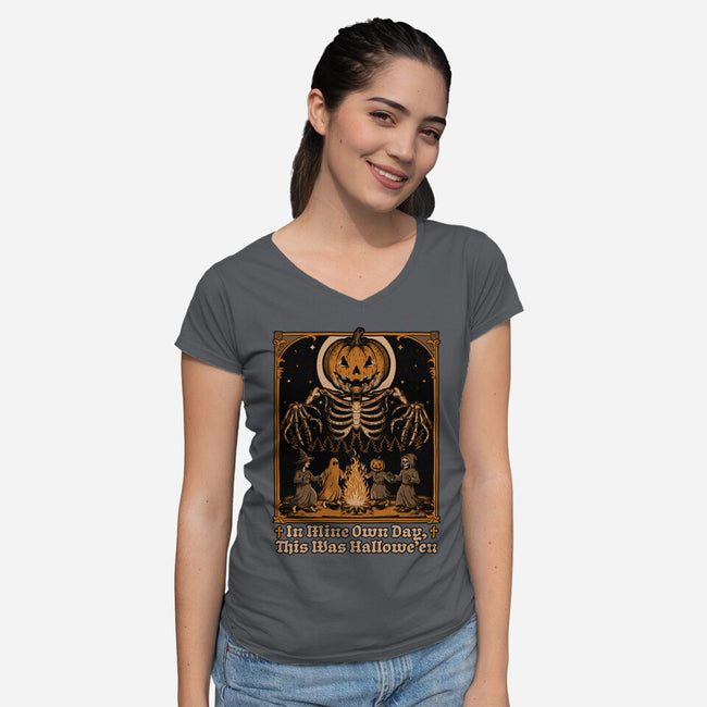 Halloween Medieval Dance-Womens-V-Neck-Tee-Studio Mootant