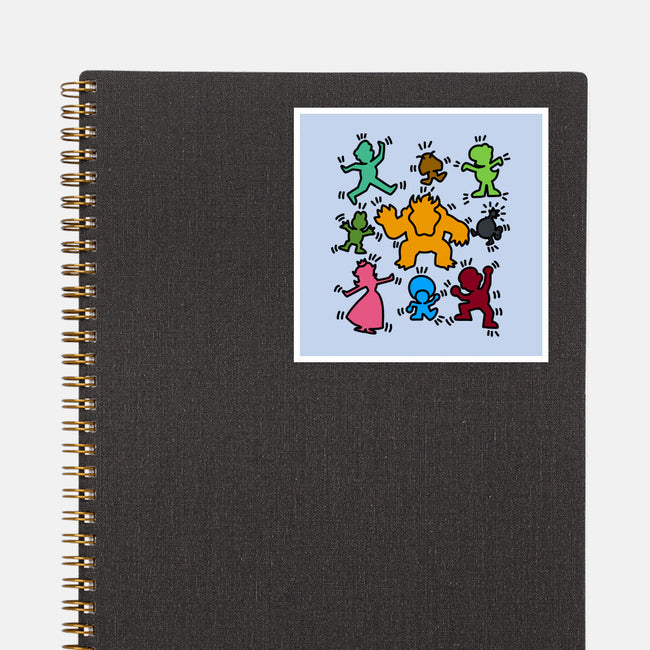 Classic Game Doodle-None-Glossy-Sticker-rmatix