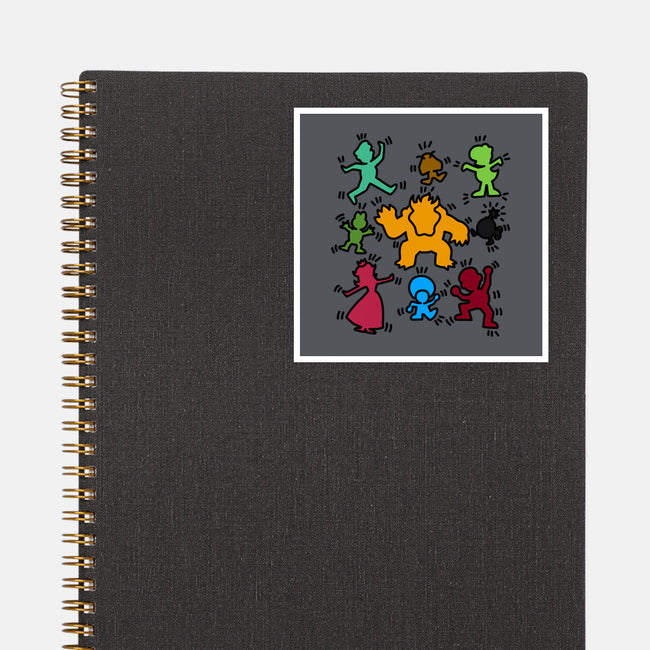 Classic Game Doodle-None-Glossy-Sticker-rmatix