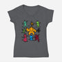 Classic Game Doodle-Womens-V-Neck-Tee-rmatix