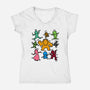 Classic Game Doodle-Womens-V-Neck-Tee-rmatix