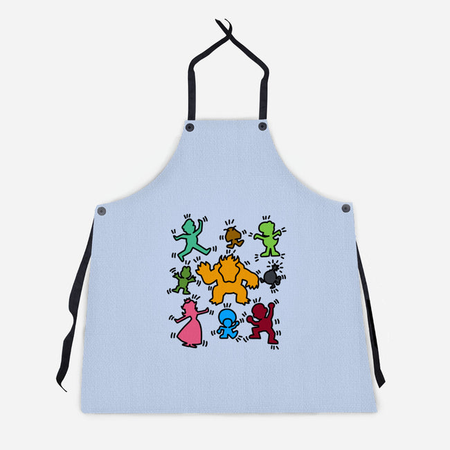 Classic Game Doodle-Unisex-Kitchen-Apron-rmatix