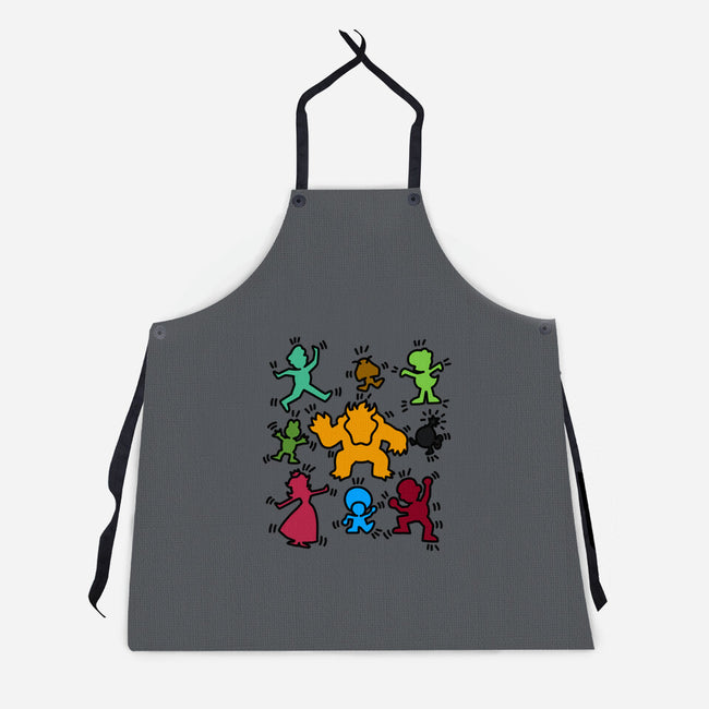 Classic Game Doodle-Unisex-Kitchen-Apron-rmatix