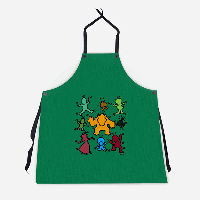 Classic Game Doodle-Unisex-Kitchen-Apron-rmatix