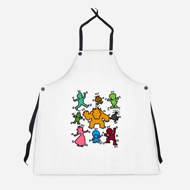 Classic Game Doodle-Unisex-Kitchen-Apron-rmatix