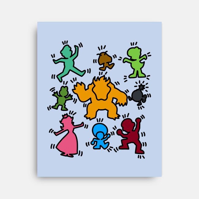 Classic Game Doodle-None-Stretched-Canvas-rmatix