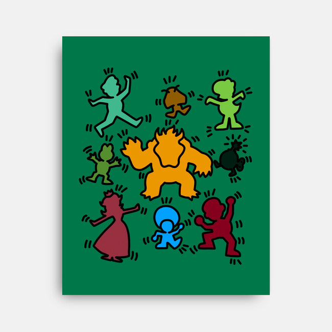 Classic Game Doodle-None-Stretched-Canvas-rmatix