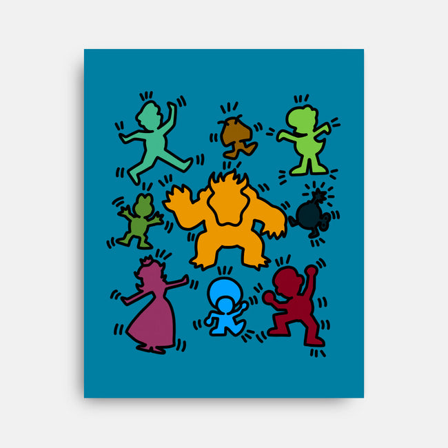 Classic Game Doodle-None-Stretched-Canvas-rmatix