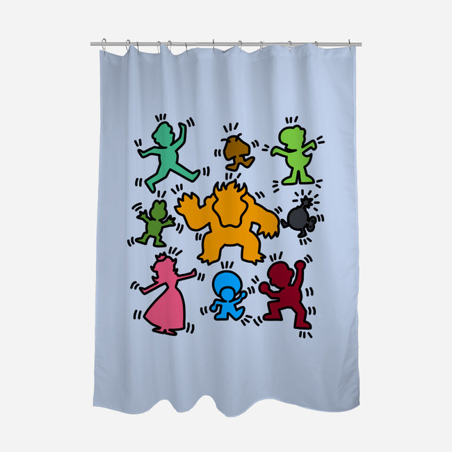 Classic Game Doodle-None-Polyester-Shower Curtain-rmatix