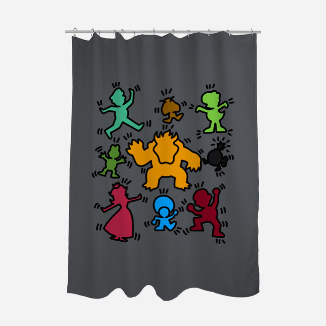 Classic Game Doodle-None-Polyester-Shower Curtain-rmatix