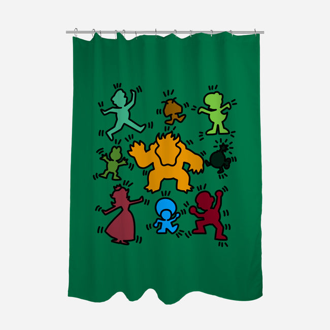 Classic Game Doodle-None-Polyester-Shower Curtain-rmatix