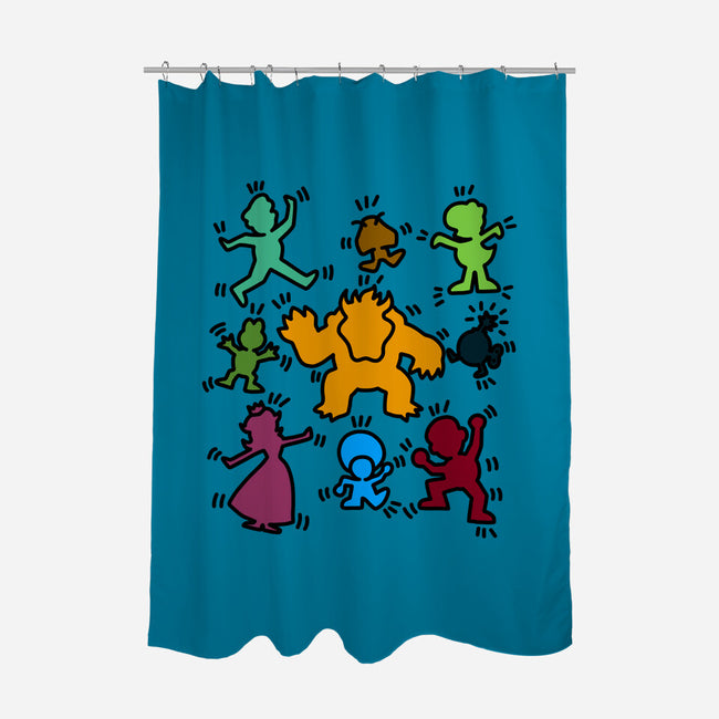 Classic Game Doodle-None-Polyester-Shower Curtain-rmatix