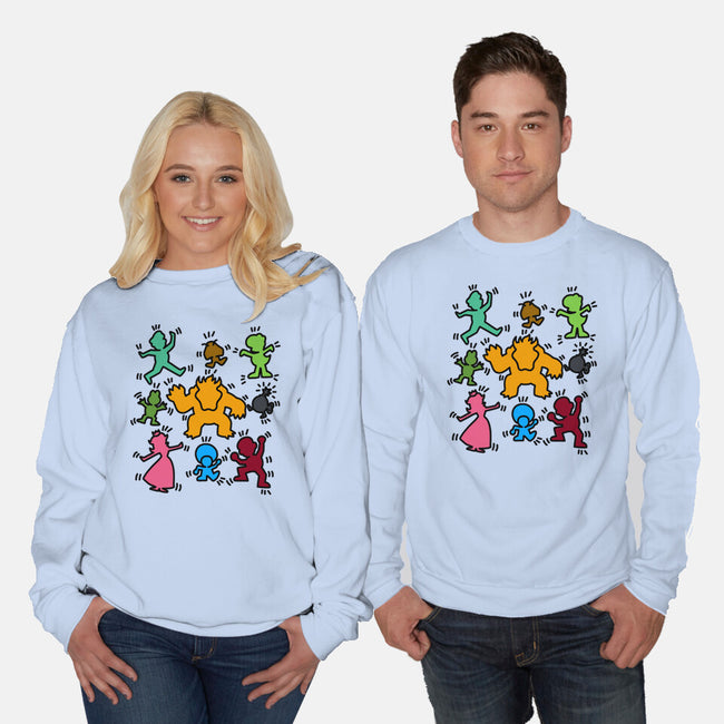 Classic Game Doodle-Unisex-Crew Neck-Sweatshirt-rmatix