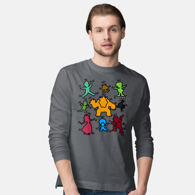 Classic Game Doodle-Mens-Long Sleeved-Tee-rmatix
