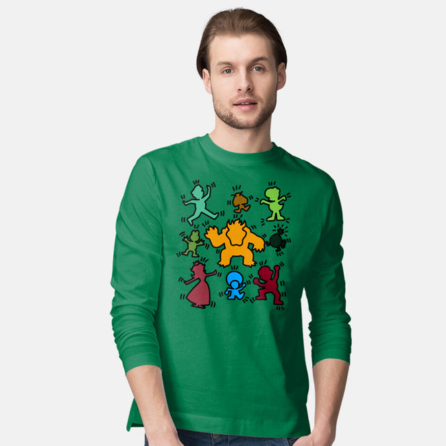 Classic Game Doodle-Mens-Long Sleeved-Tee-rmatix