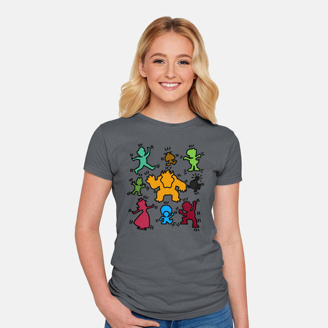 Classic Game Doodle-Womens-Fitted-Tee-rmatix