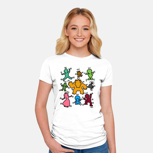 Classic Game Doodle-Womens-Fitted-Tee-rmatix