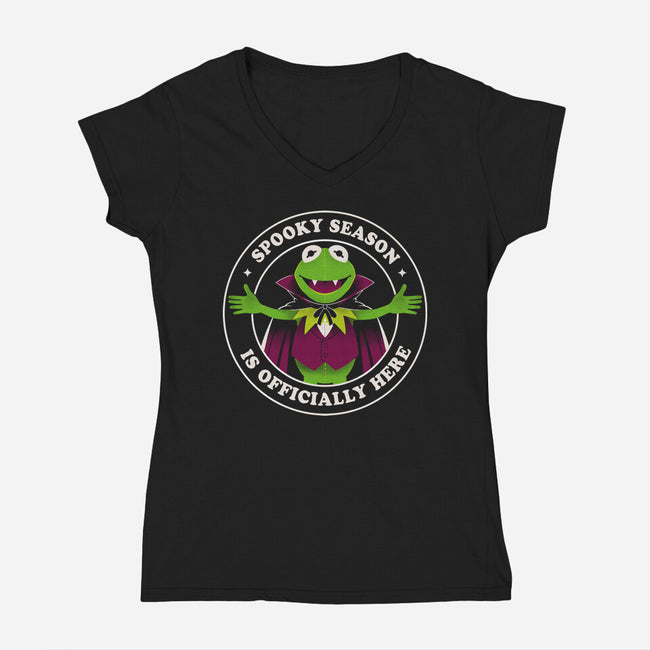 Spooky Season Is Here-Womens-V-Neck-Tee-Eoli Studio