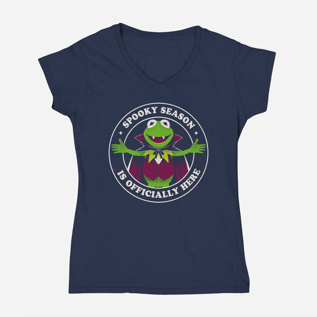 Spooky Season Is Here-Womens-V-Neck-Tee-Eoli Studio