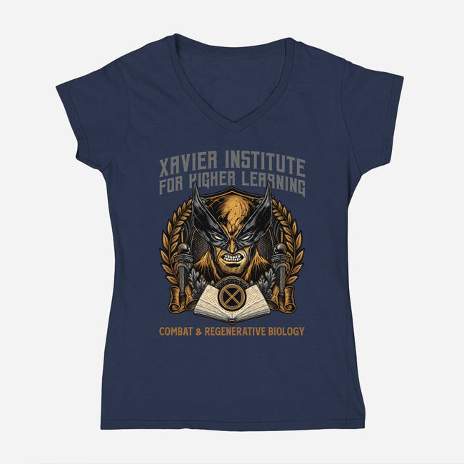 Combat And Regenerative Biology-Womens-V-Neck-Tee-glitchygorilla
