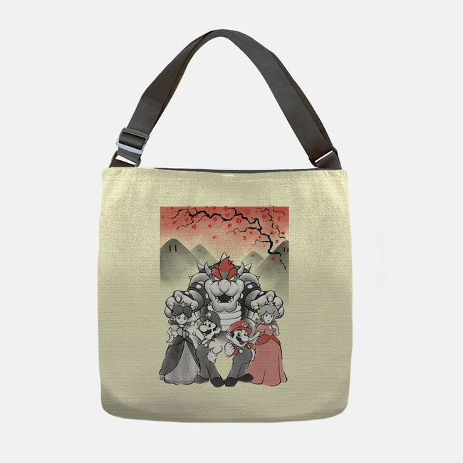 Mushroom Club Sumi-E-None-Adjustable Tote-Bag-Astrobot Invention
