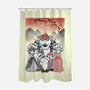 Mushroom Club Sumi-E-None-Polyester-Shower Curtain-Astrobot Invention
