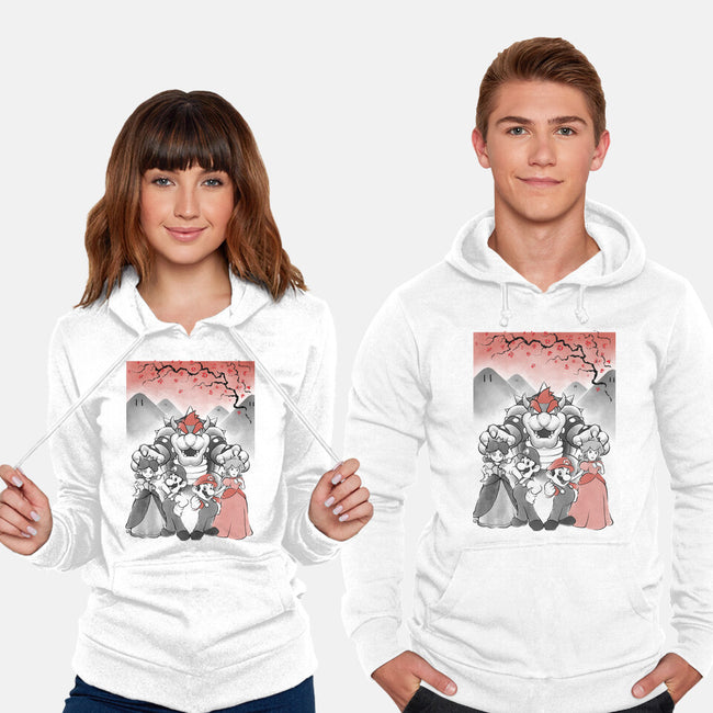 Mushroom Club Sumi-E-Unisex-Pullover-Sweatshirt-Astrobot Invention