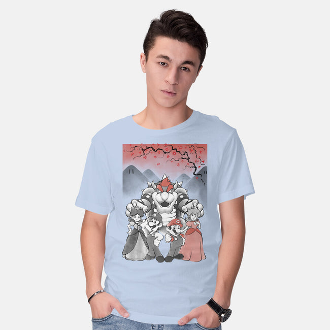 Mushroom Club Sumi-E-Mens-Basic-Tee-Astrobot Invention